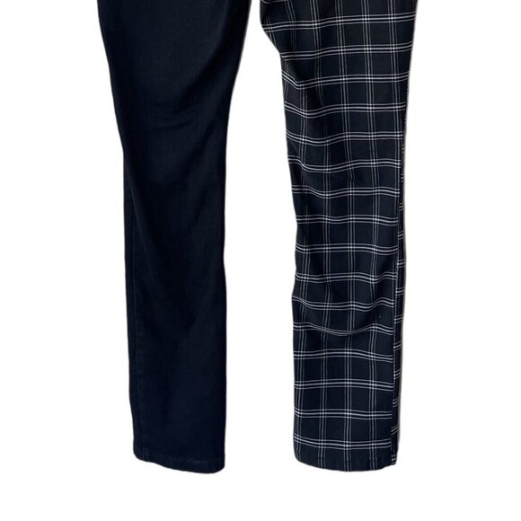 Hot Topic Mens Jeans Goth 36X32 Black & White Grid Split Leg Stinger Grunge - Picture 8 of 10